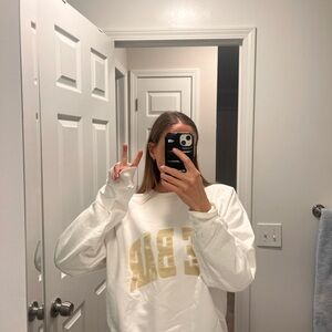 The Bar White varsity sweatshirt